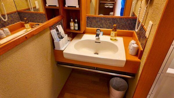 王ヶ頭ホテルの南側14畳和室にある便利な洗面所