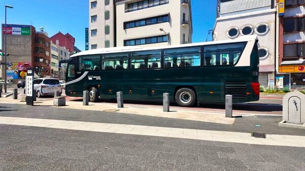 松本駅に来た王ヶ頭ホテルの送迎バス
