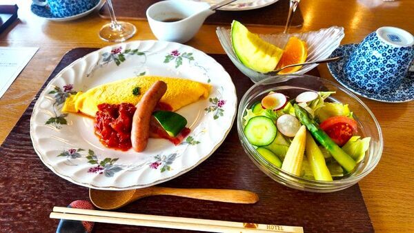 王ヶ頭ホテルのやまぶきで食べた2日目の朝食（洋食）