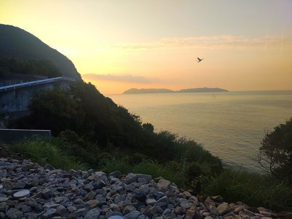 2024兵庫県淡路島宿泊記ブログ・VILLARESFEEL（ヴィラレスフィール）のJIZAIの夕景