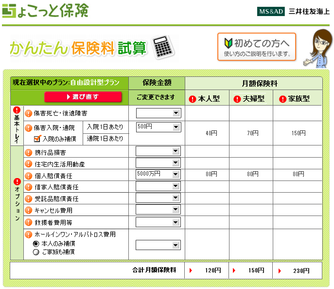 ちょこっと保険