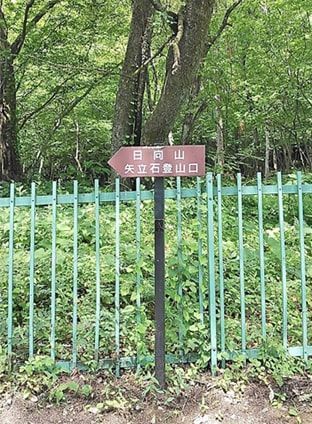 矢立登山口の看板