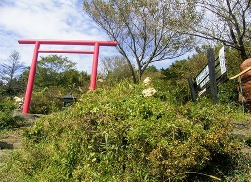 ガマランドへ向かう赤い鳥居