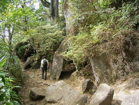 おたつ石コースを歩く友人の後ろ姿