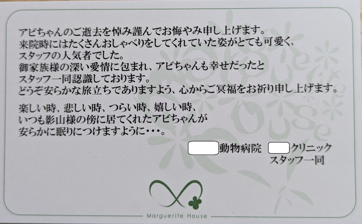 メッセージカード