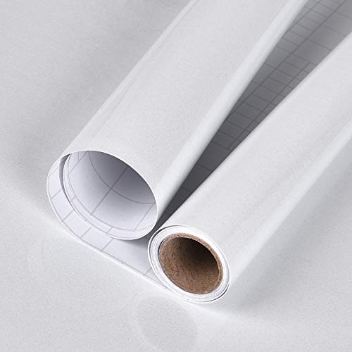 Livole シンプルで静か 壁紙シール 40cm*5m はがせる 壁紙 のり付き 防水/耐熱/防カビ/防汚 壁紙 補修 リメイクシート 模様替え DIY 賃貸 家具/台所/キッチン壁紙 初心者用 白