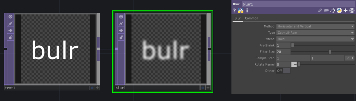 [Blur TOP]のパラメーターウィンドウです。