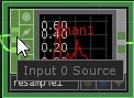 resample CHOPのInput 0 Sourceを示す画像です。