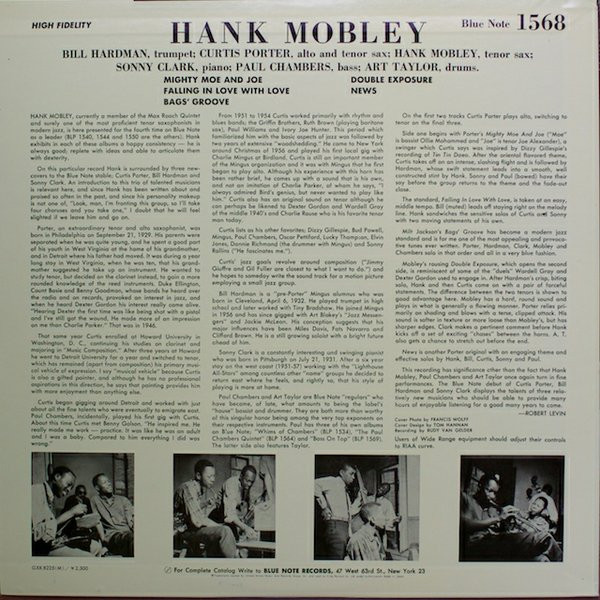Hank Mobley (Blue Note BLP-1568) 1957」脇役の健闘著しいアルバム