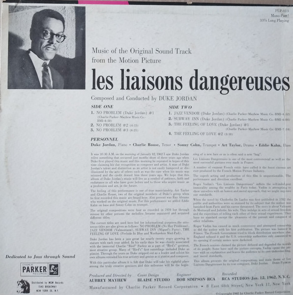 「Duke Jordan - Les Liaisons Dangereuses (Charlie Parker) 1962」不遇時代のハードバップ・アルバム