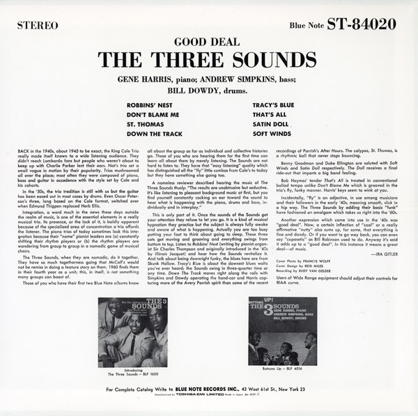 「The Three Sounds - Good Deal (Blue Note) 1959」安定のファンキー・サウンド