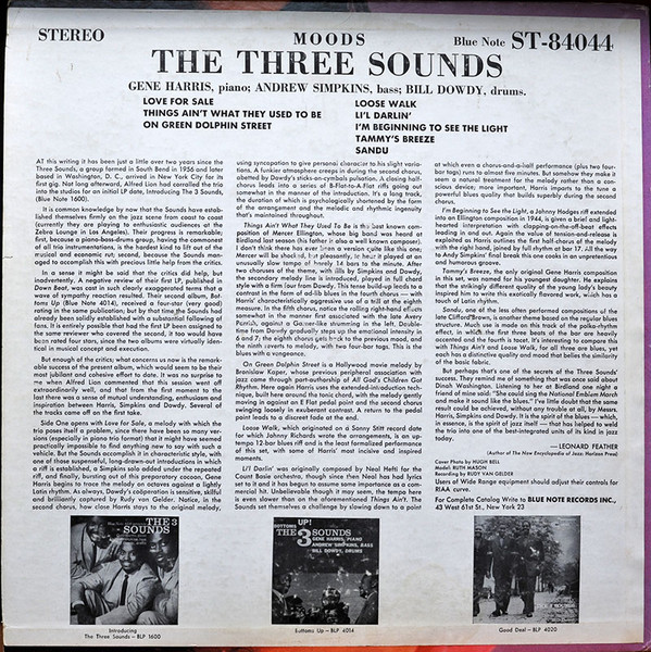 「The Three Sounds - Moods (Blue Note) 1960」美女ジャケットが魅惑の人気盤