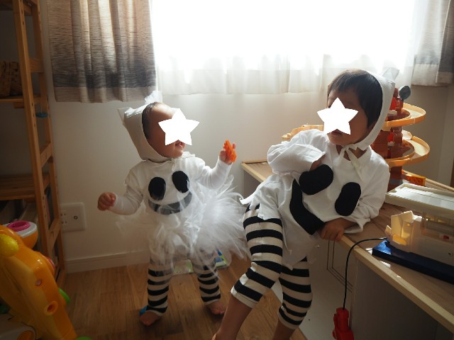 簡単 3時間で作る３歳児と１歳児のハロウィンのおばけ仮装 カジ子の暮らしの挑戦