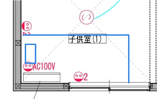 子ども部屋のコンセント間取り図