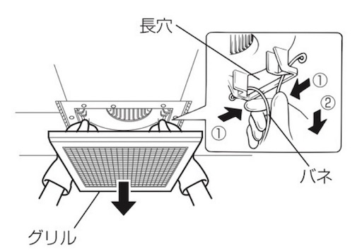 お風呂の三菱換気扇の取り外し方の画像