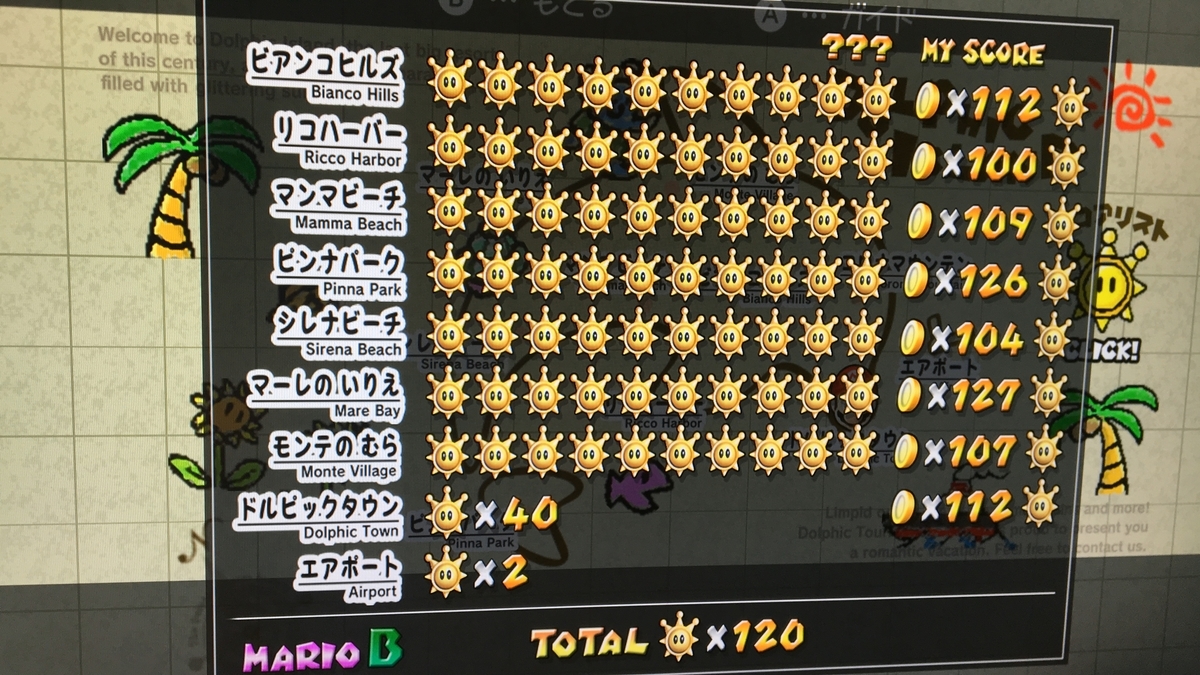 マリオサンシャインスター120個全クリ達成！！ - 何をやってもうまくいかない無職のブログ