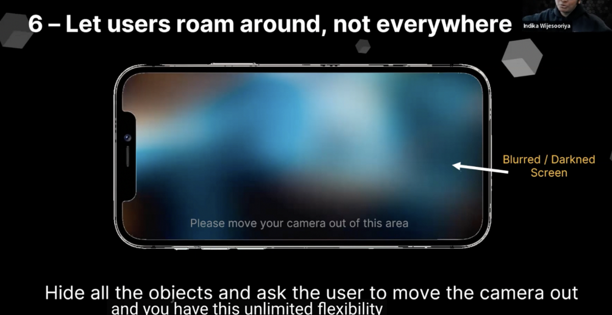 見せたくない場所にユーザーが移動した時にぼかすUI例