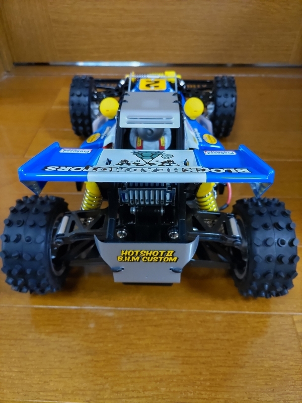 タミヤ 1/10 RCカー ホットショットII BLOCKHEAD MOTORS #4 完成 タミヤ 1/10 RCカー ホットショットII BLOCKHEAD MOTORS #4 完成