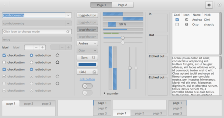 gtk3-widget-factory (GTK 3.12.2) Zukitwo Openboxで起動