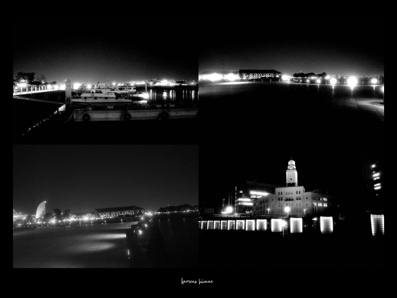 GRⅢで撮影した横浜の夜のモノクロ写真