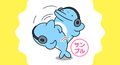 カピバラとイルカの奇妙な生活_ヘドバンをするイルカのLINEスタンプ