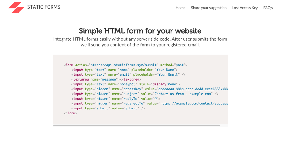 Static Formsを使ってnext Jsにお問い合わせフォームを実装する Code Log