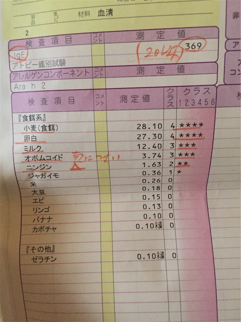 アレルギー検査2回目 にーちゃん1歳3ヶ月 かもめの家族 アレルギーっ子の兄ちゃんとお転婆妹との日々