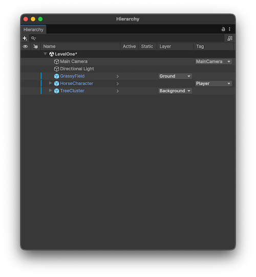 Unity6.3からHierarchy上でレイヤーやタグなどを直接表示、変更が