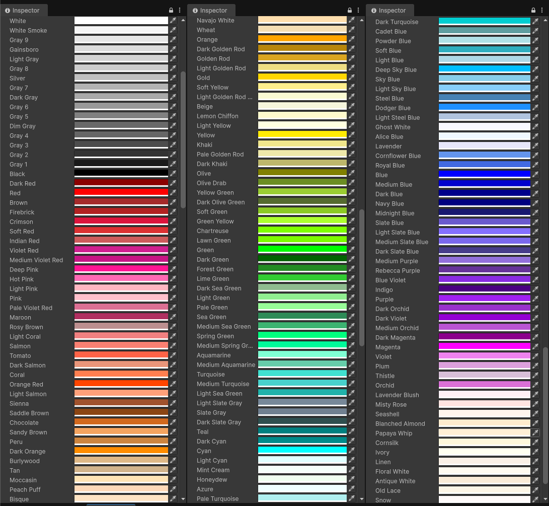 ワンダイ カラーサンプル ColorにorangeやskyBlueなど、140色以上のプリセットが一気に追加