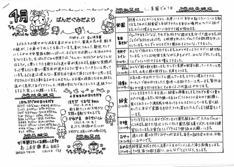 すべての講義 保育園 なぞなぞ : ... より4月 - 金山保育園のブログ