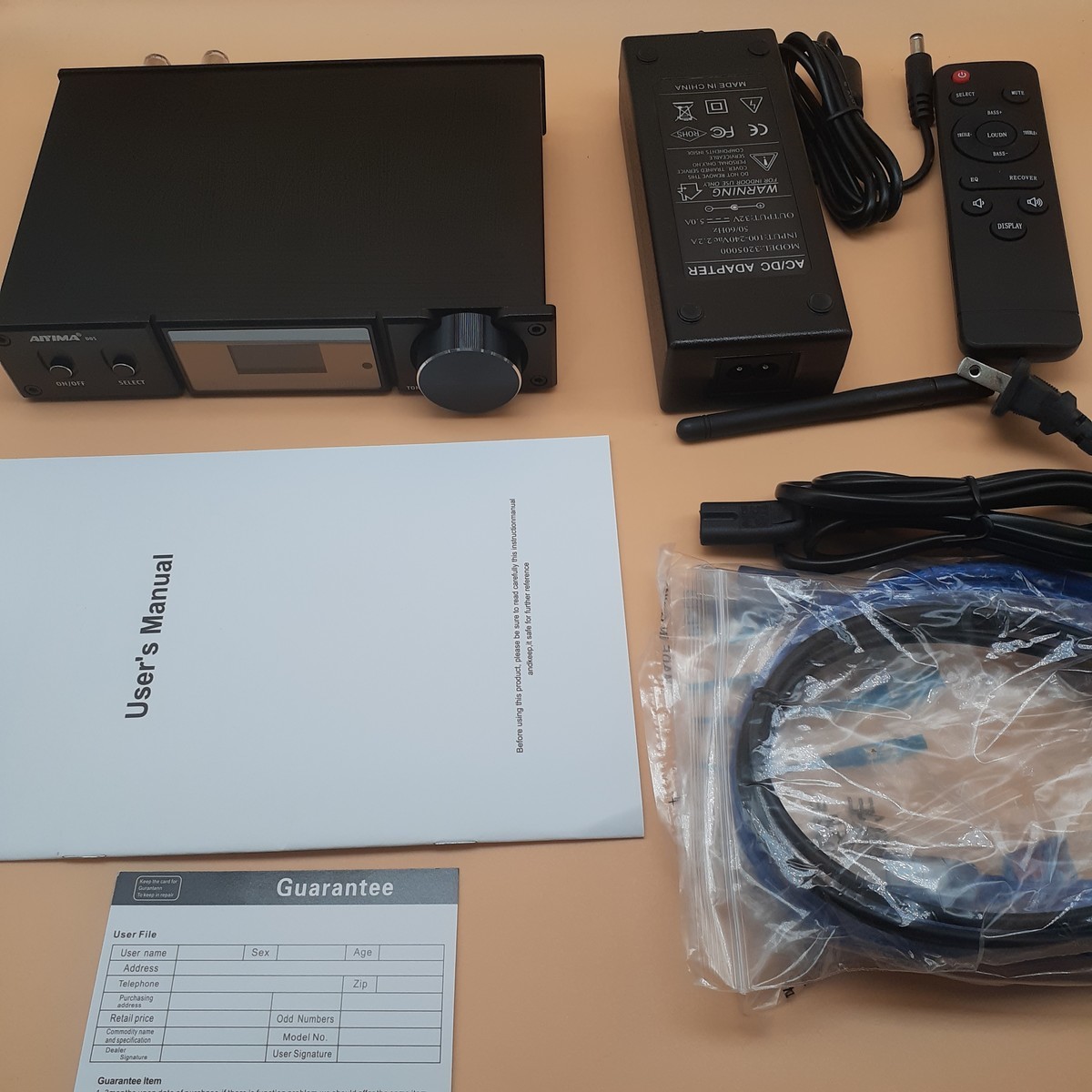 【最終価格】AIYIMA D05 AIYIMA D05 Bluetooth5 OLED 120Wx2 wzmacniacz cyfrowy stereo