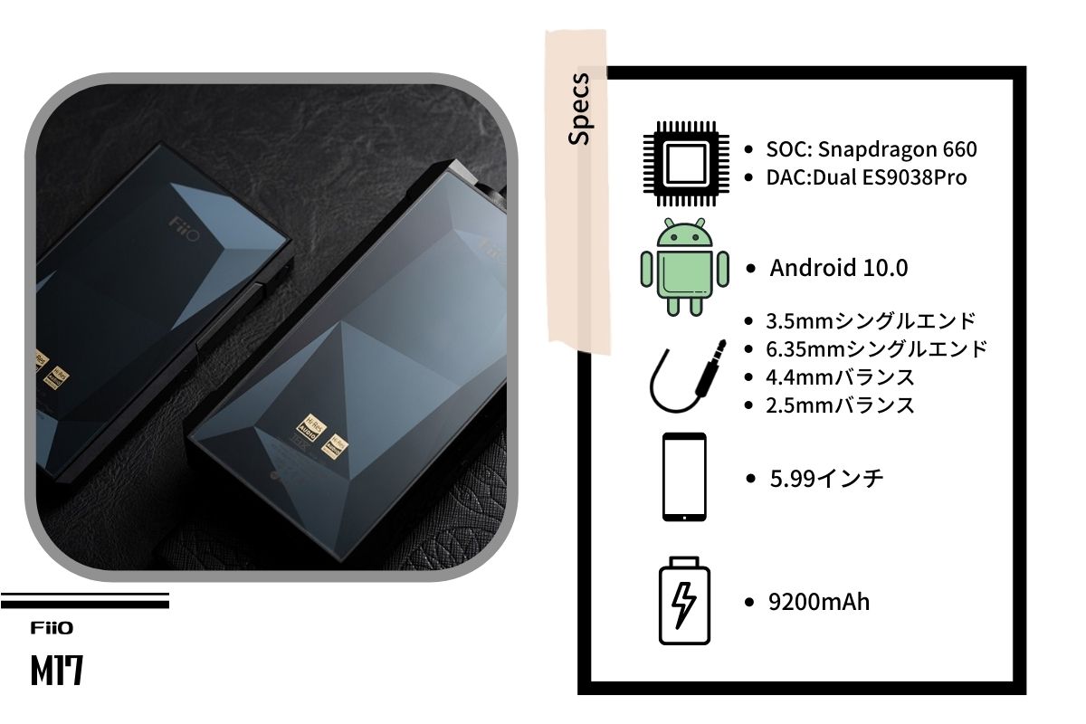 最大54％オフ！ そよ風ショップFiiO フィーオ M17 DAP デジタルオーディオプレイヤー アンプ搭載 DAC搭載 ワイヤレス  Bluetooth対応 バランス接続対