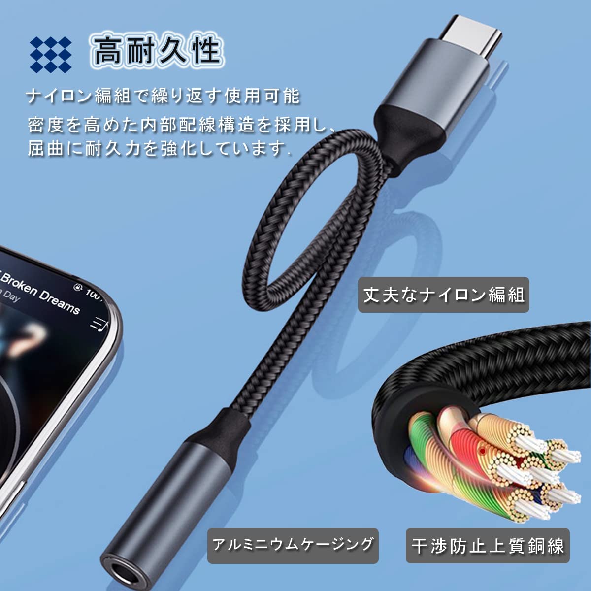 Chayoo Type-C イヤホン3.5mmジャック変換アダプタ