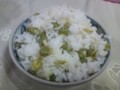 エンドウ豆ご飯。味付けは塩だけ