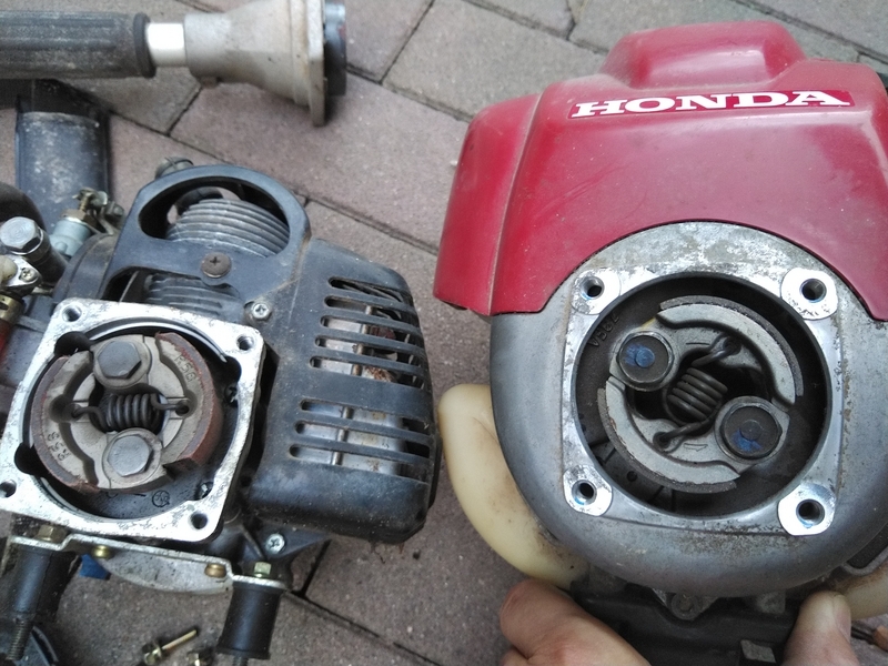 30年以上前の噴霧器のエンジンを刈払機のエンジンに載せ換えてみた