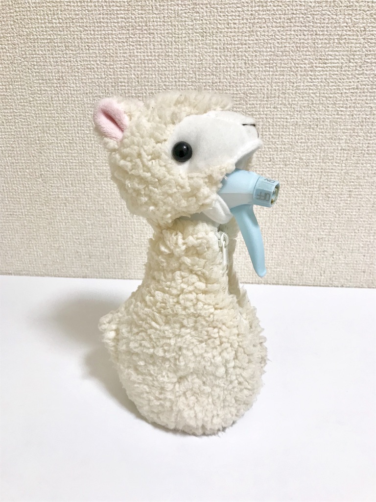 f:id:kannso:20171227210719j:plain マーナ 着せ替えスプレーボトルカバー アルパカ