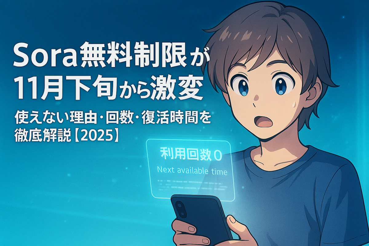 Sora無料制限の最新仕様まとめ：制限回数・復活時刻・Plusユーザーの