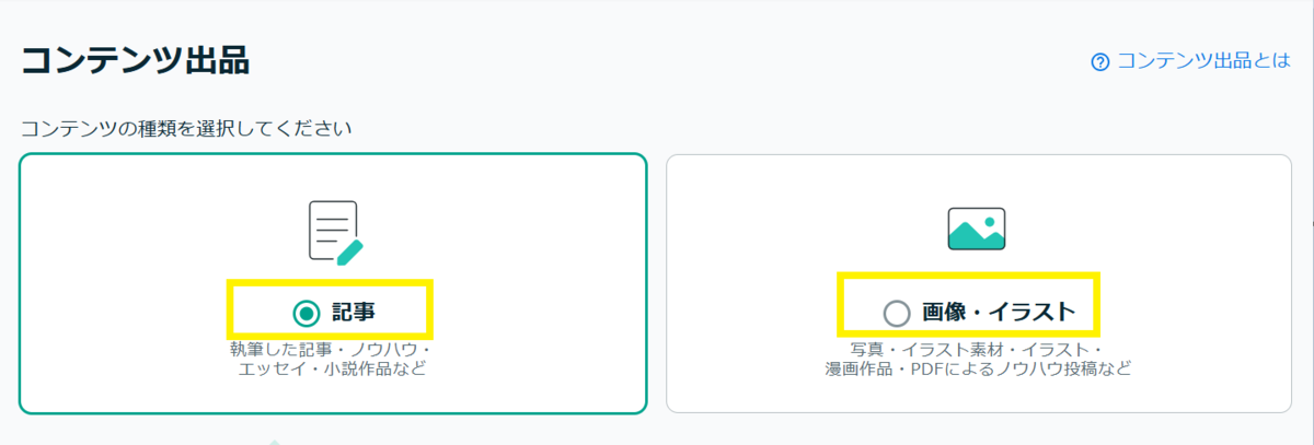コンテンツ出品