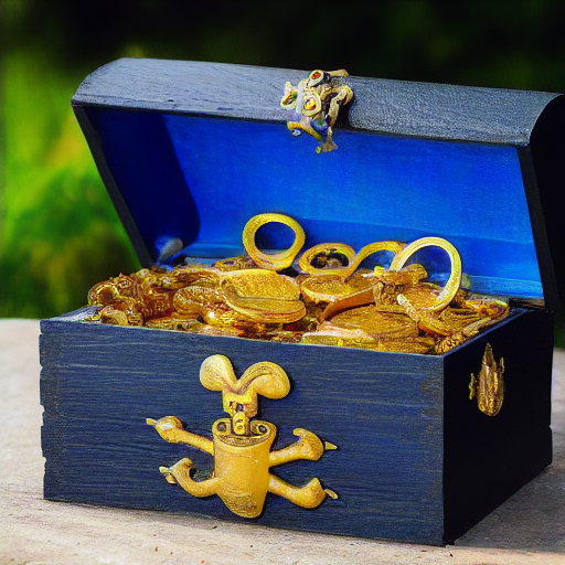 pirate treasure box full with gold bullion