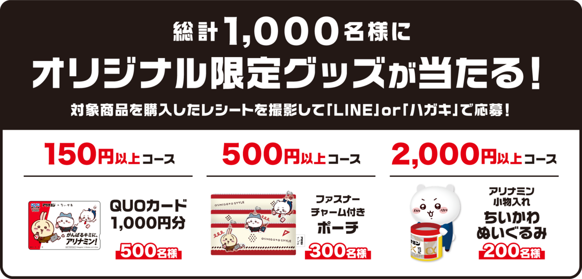 懸賞情報 アリナミン×ちいかわ キャンペーン - 大きいつづらと小さいつづら