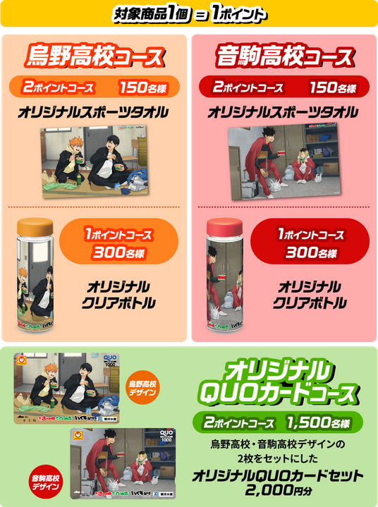 懸賞情報 マルちゃん 赤いきつね緑のたぬき×ハイキュー!! コラボ