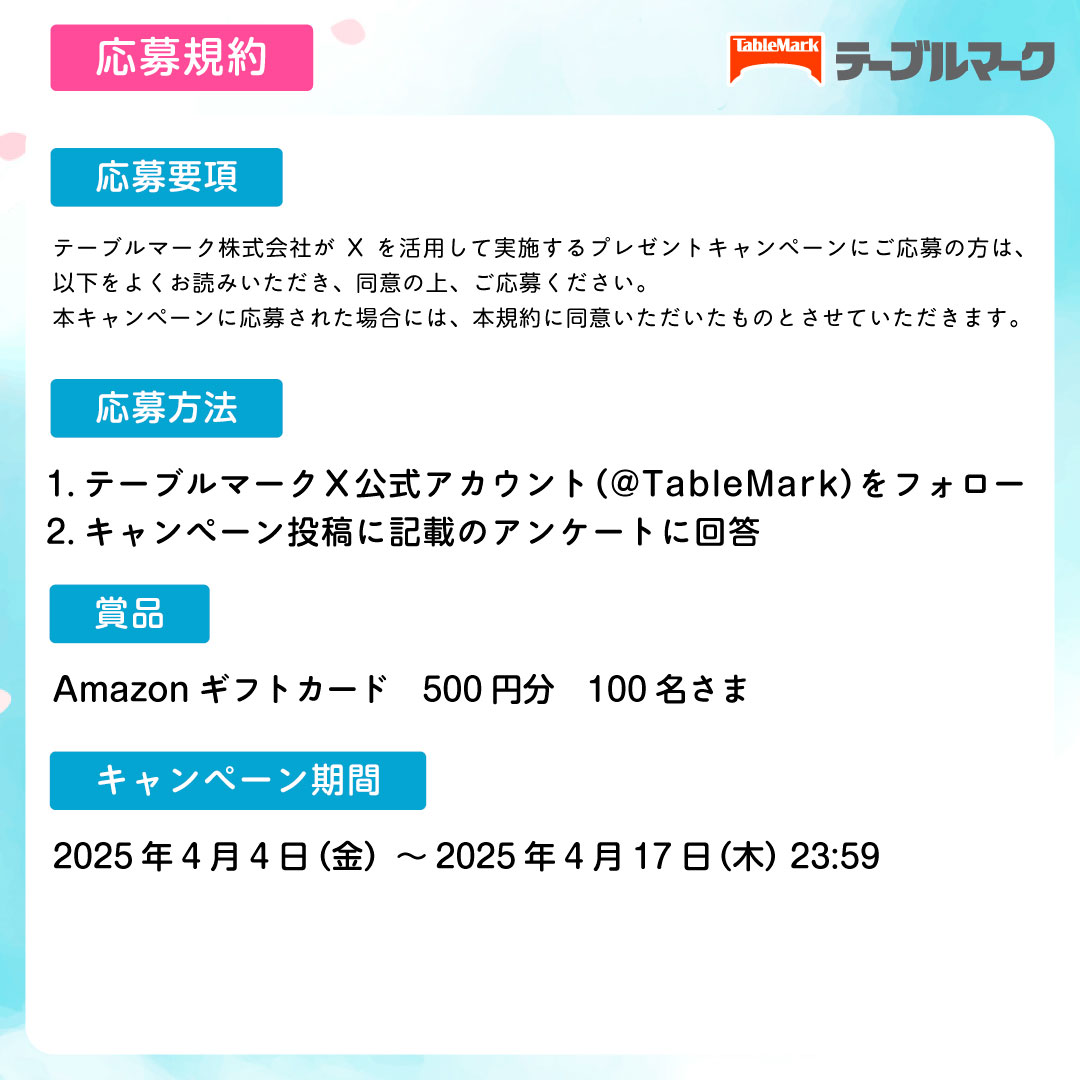 懸賞情報 テーブルマーク アンケート回答で５００円分のAmazonギフトカードプレゼントキャンペーン - 大きいつづらと小さいつづら
