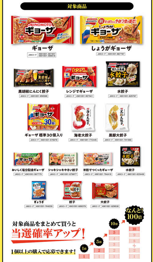 懸賞情報 味の素冷凍ギョーザ オリジナル永瀬廉ステッカー当たる