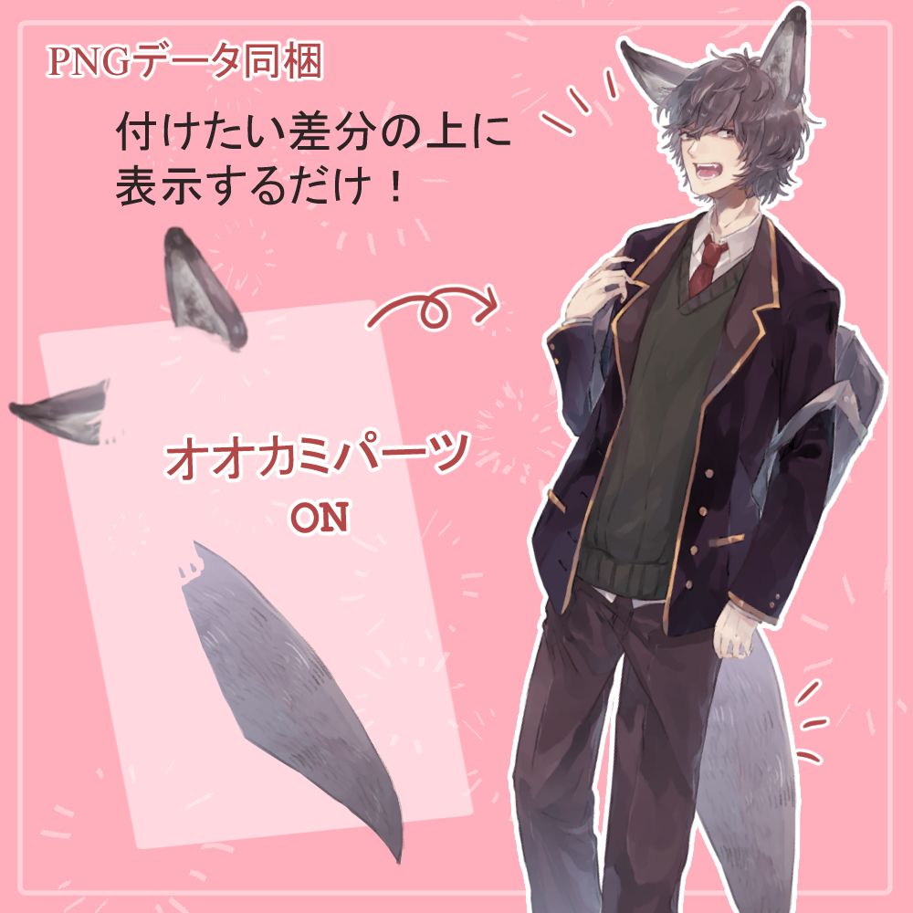 Dlコンテンツ 新作立ち絵 狼っこdk登録してた ぜんぶにわか