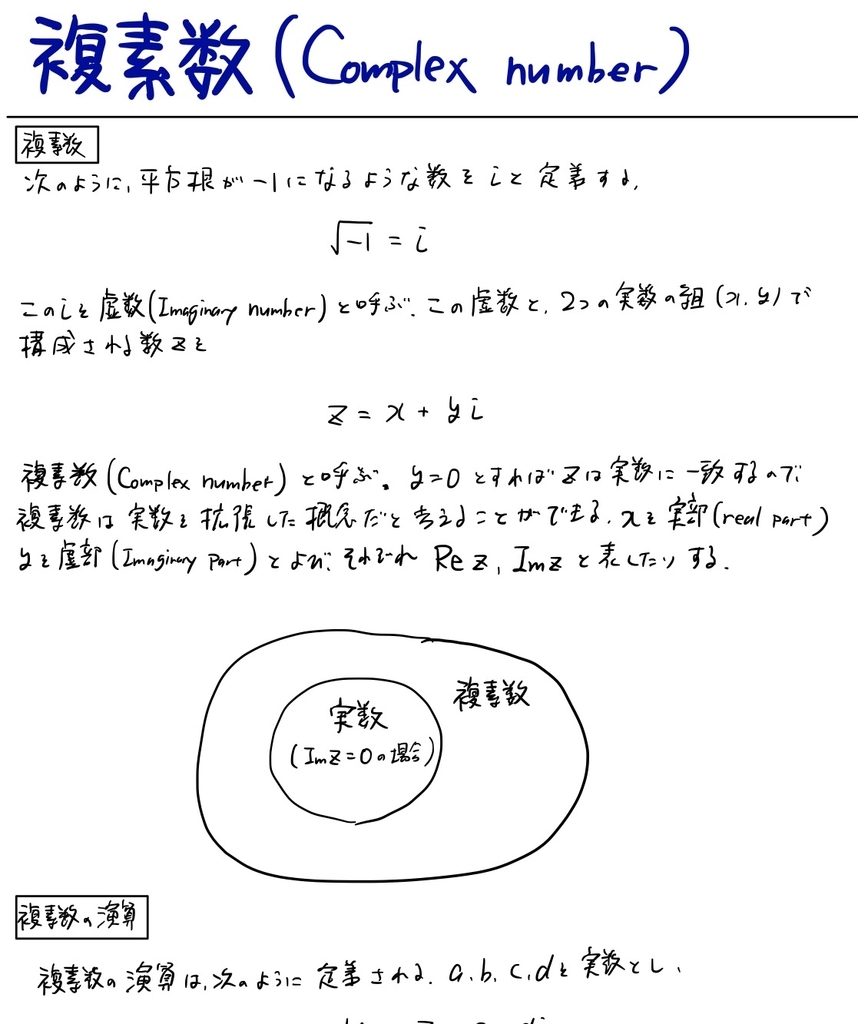 複素数の定義について - たかくんの成長