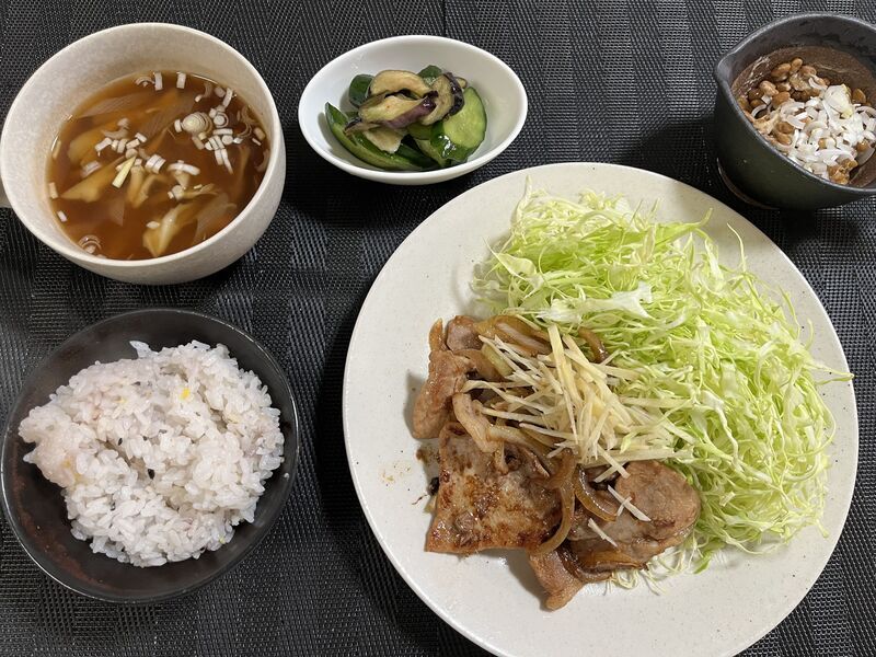 ハイパーしょうが焼き_食卓