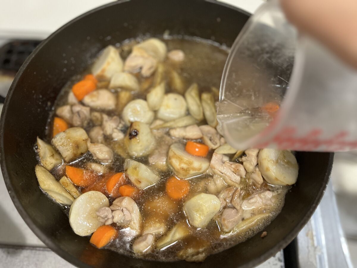 秋野菜と鶏肉の筑前煮風_10