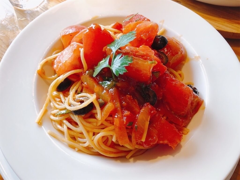 ファームレストランハーベストのトマトの冷製パスタの写真