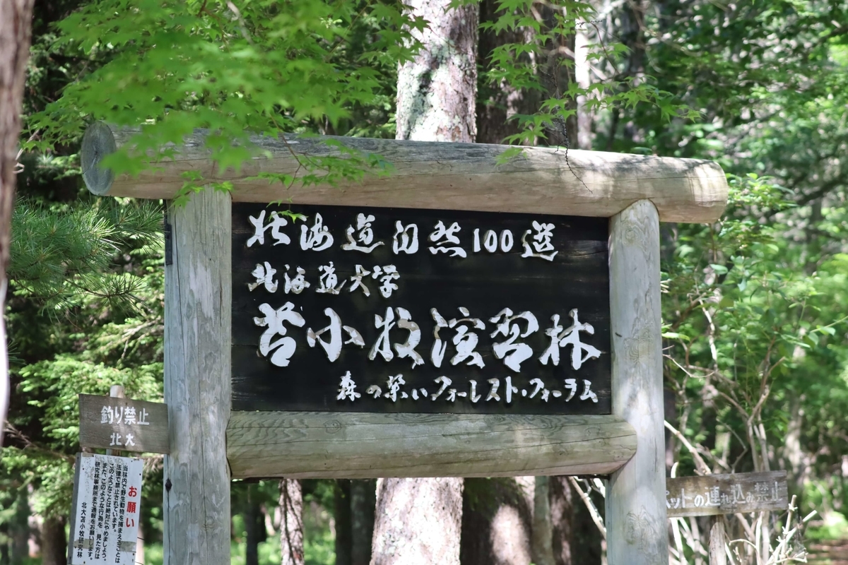 北大研究林の看板写真