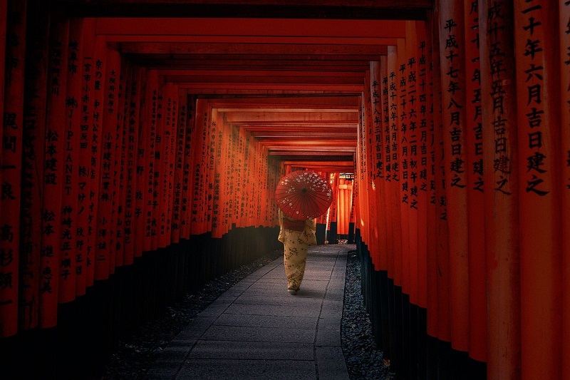 伏見稲荷の千本鳥居の写真